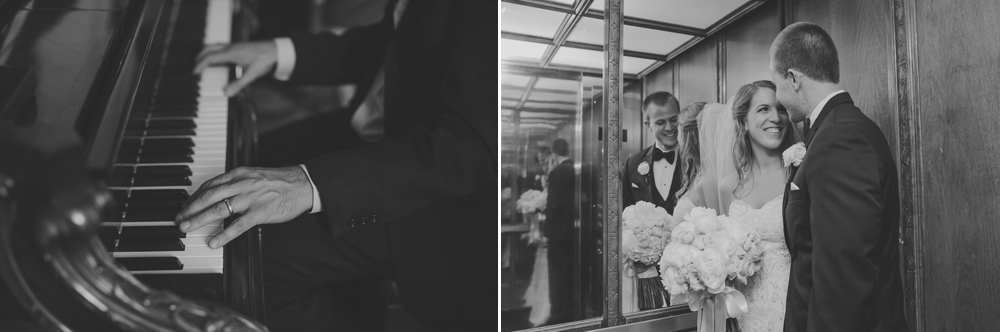 Bride and Groom in an elevator