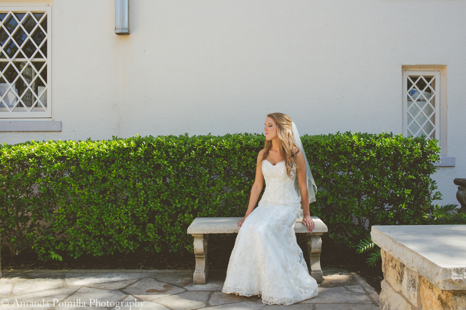 bride on a bench