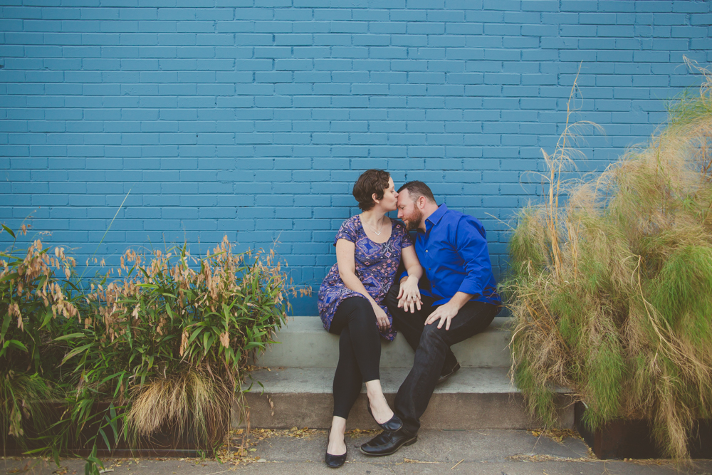 Couple Kissing at South Congress Engagement Session