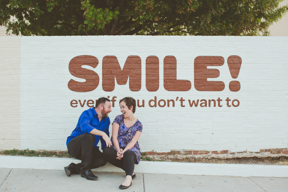 Smile Wall at South Congress Engagement Session