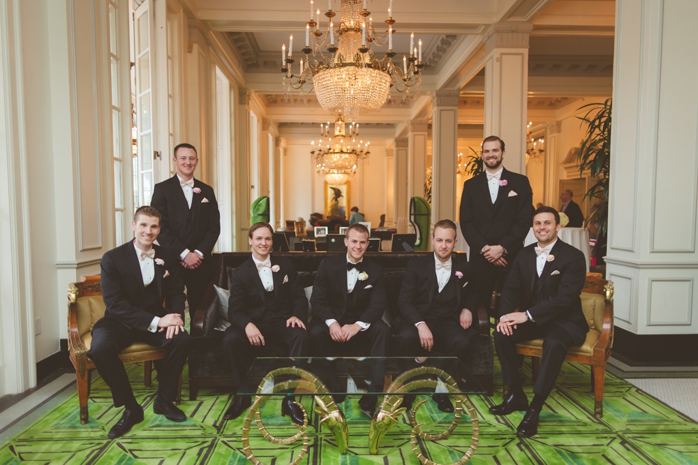 Groom and Groomsmen at St. Anthony Hotel