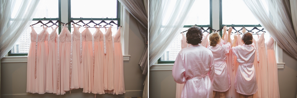 bridesmaids and their dresses