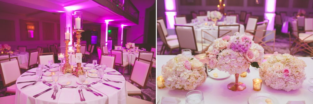 magenta and purple wedding accents