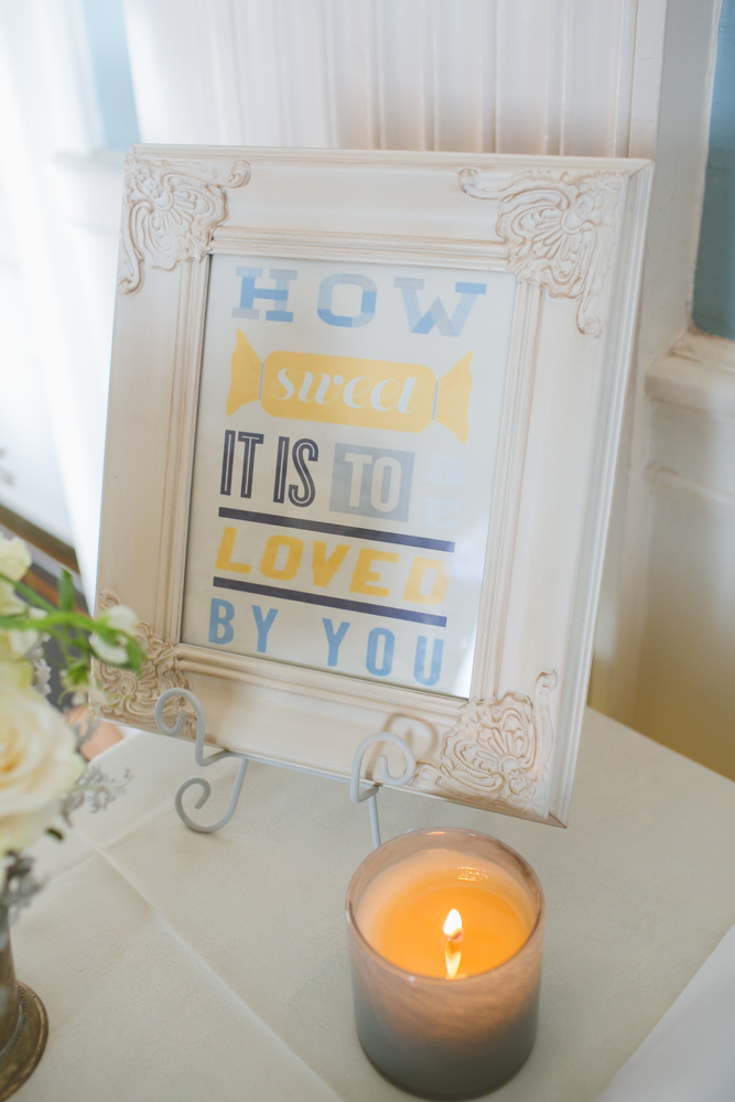 yellow and blue wedding details