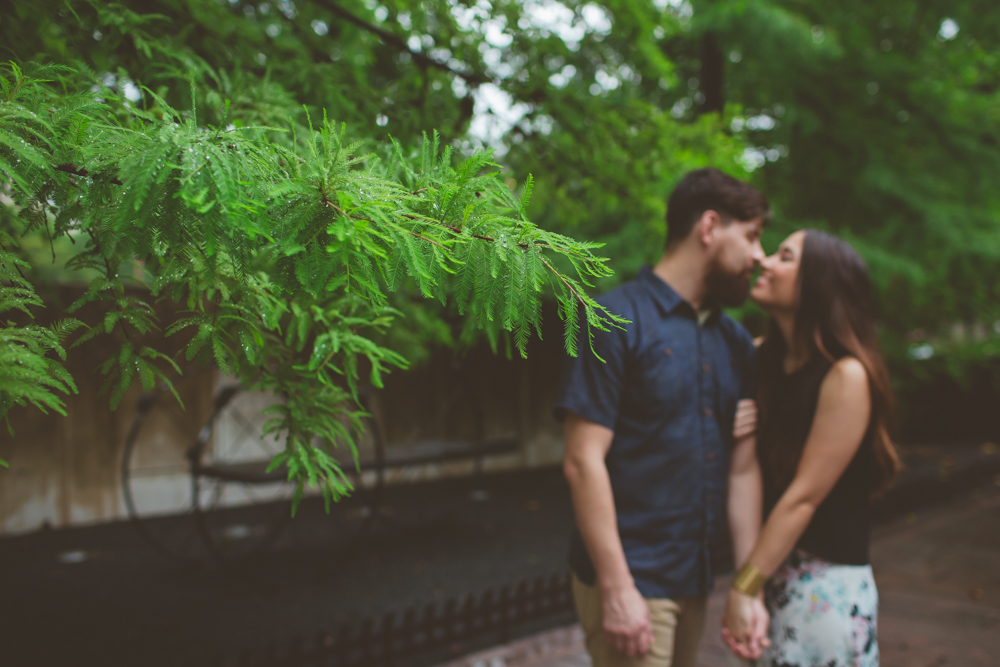 couple kissing out of focus