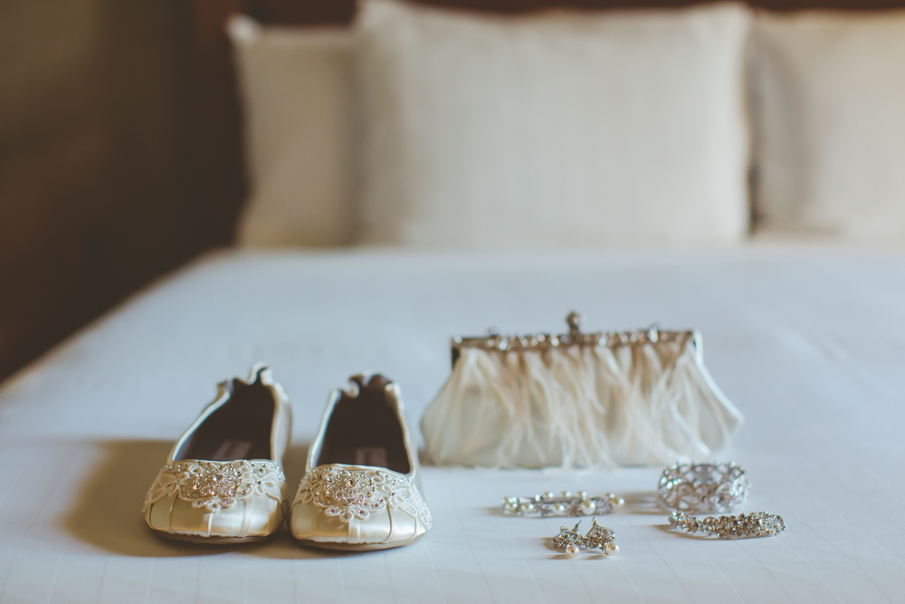 wedding shoes and jewelry