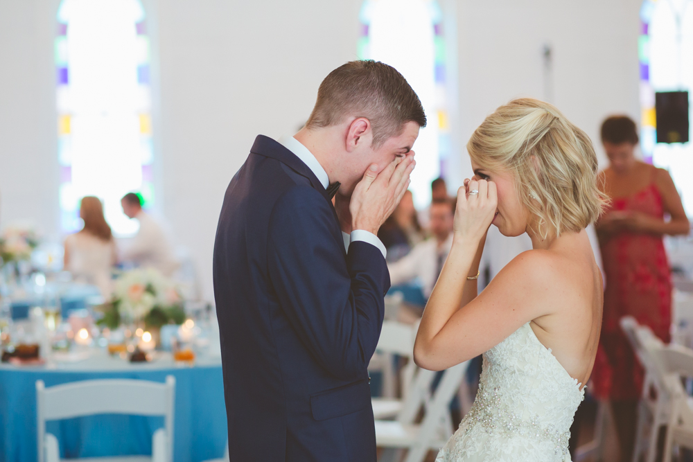 bride and her brother crying