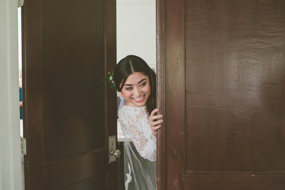 Bride Peeking Out