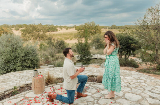 vineyard proposal with rose petals