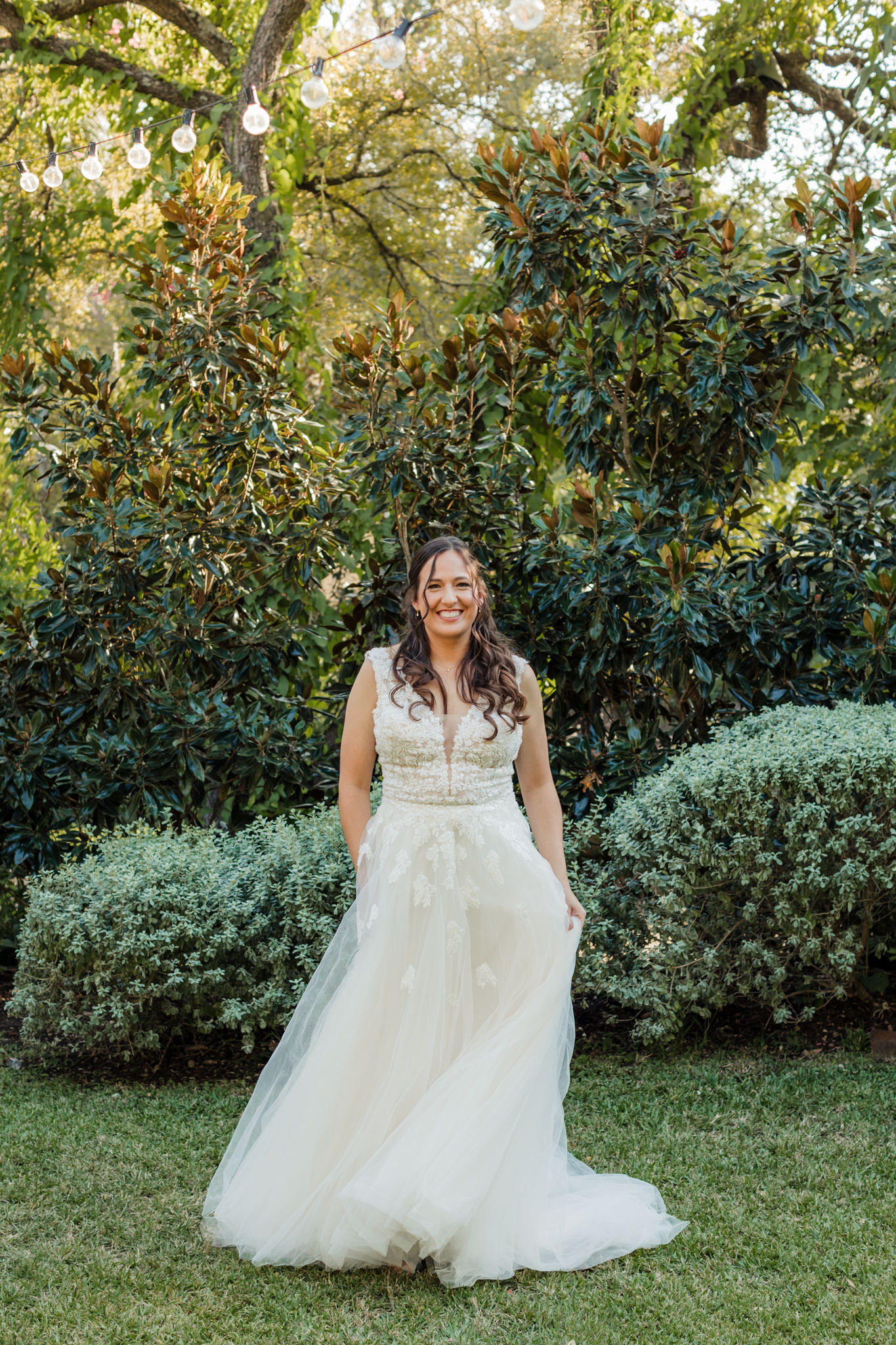 Hummingbird House bride swishing her dress