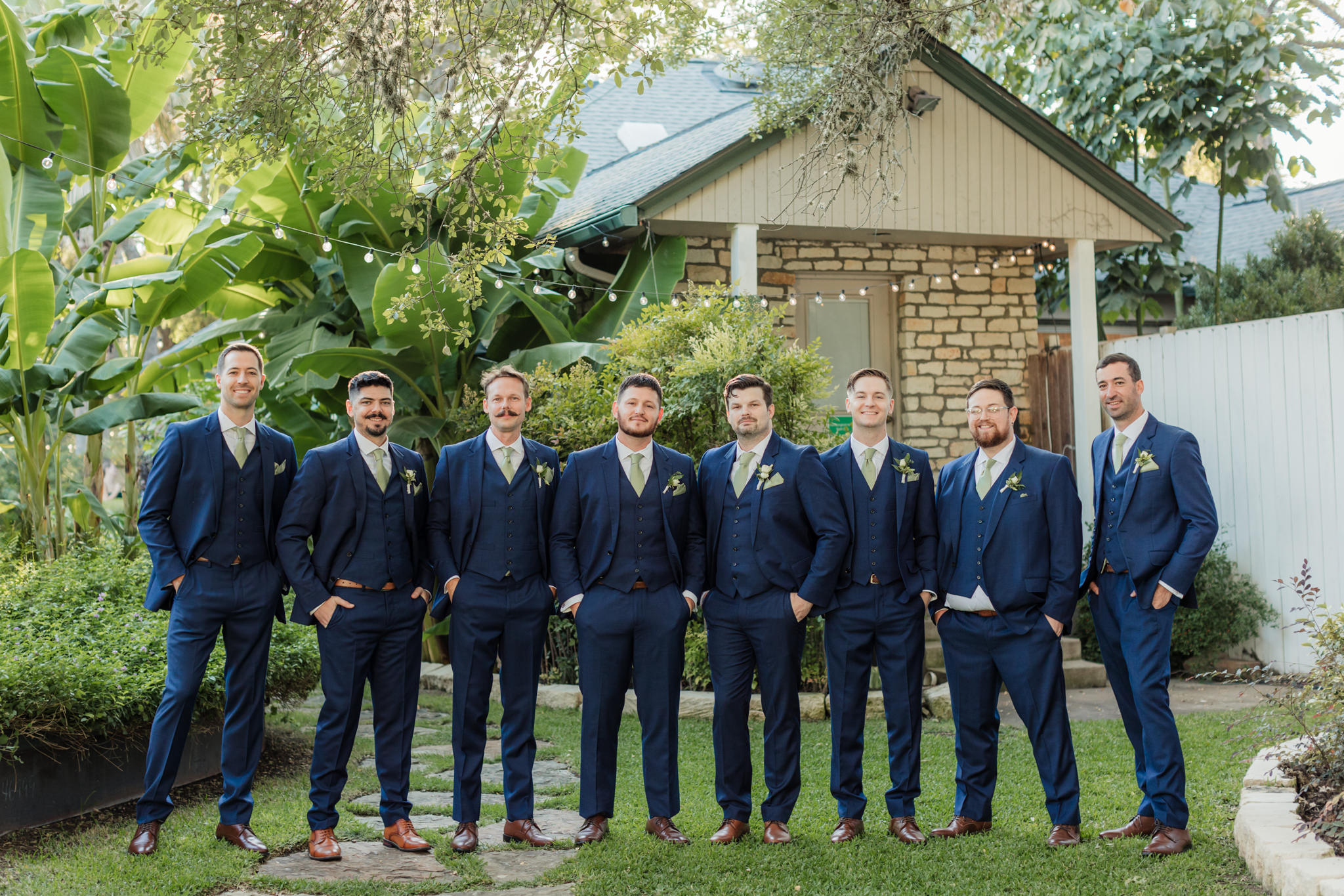 Hummingbird House groom and groomsmen 