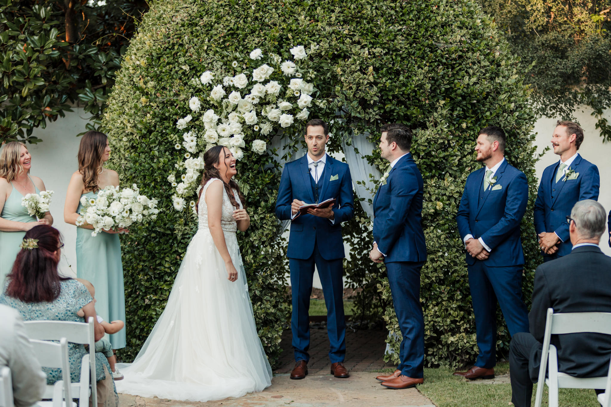 bride laughing at groom