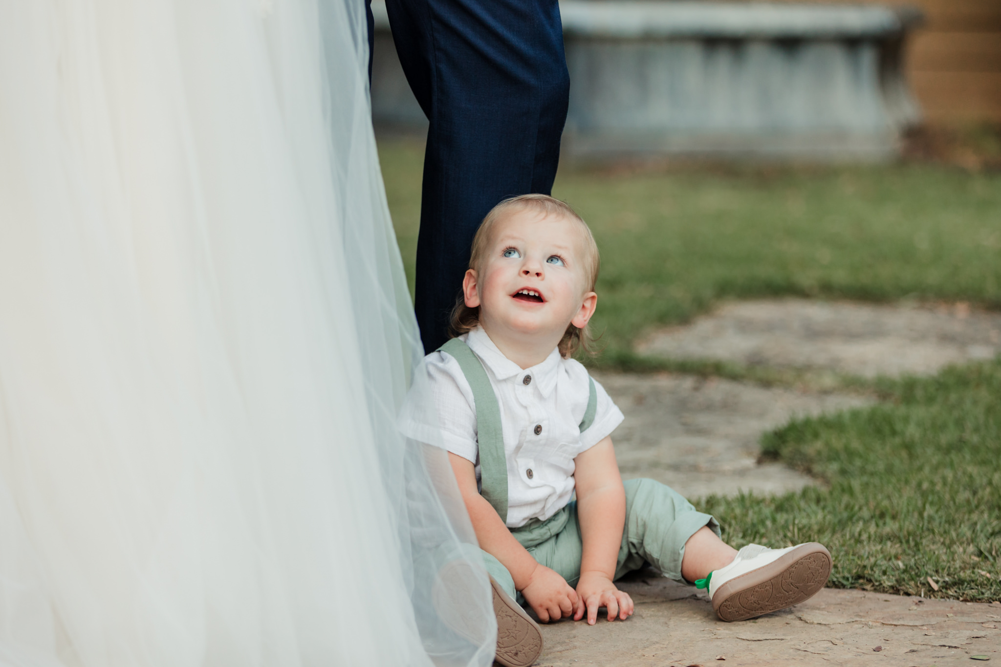 close up of ring bearer on the ground