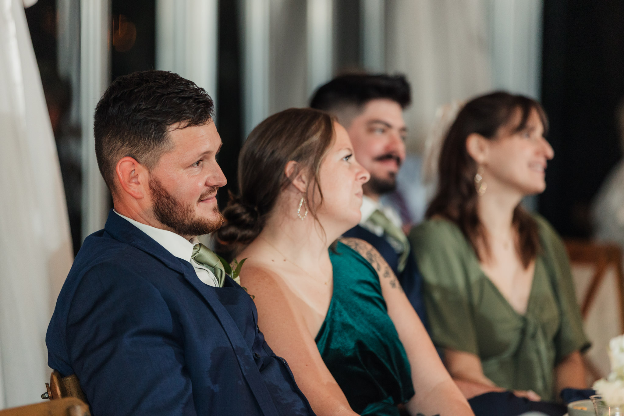 close up of wedding party