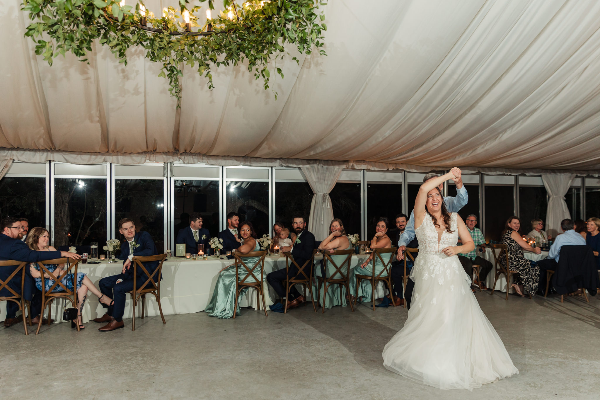 bride and groom first dance